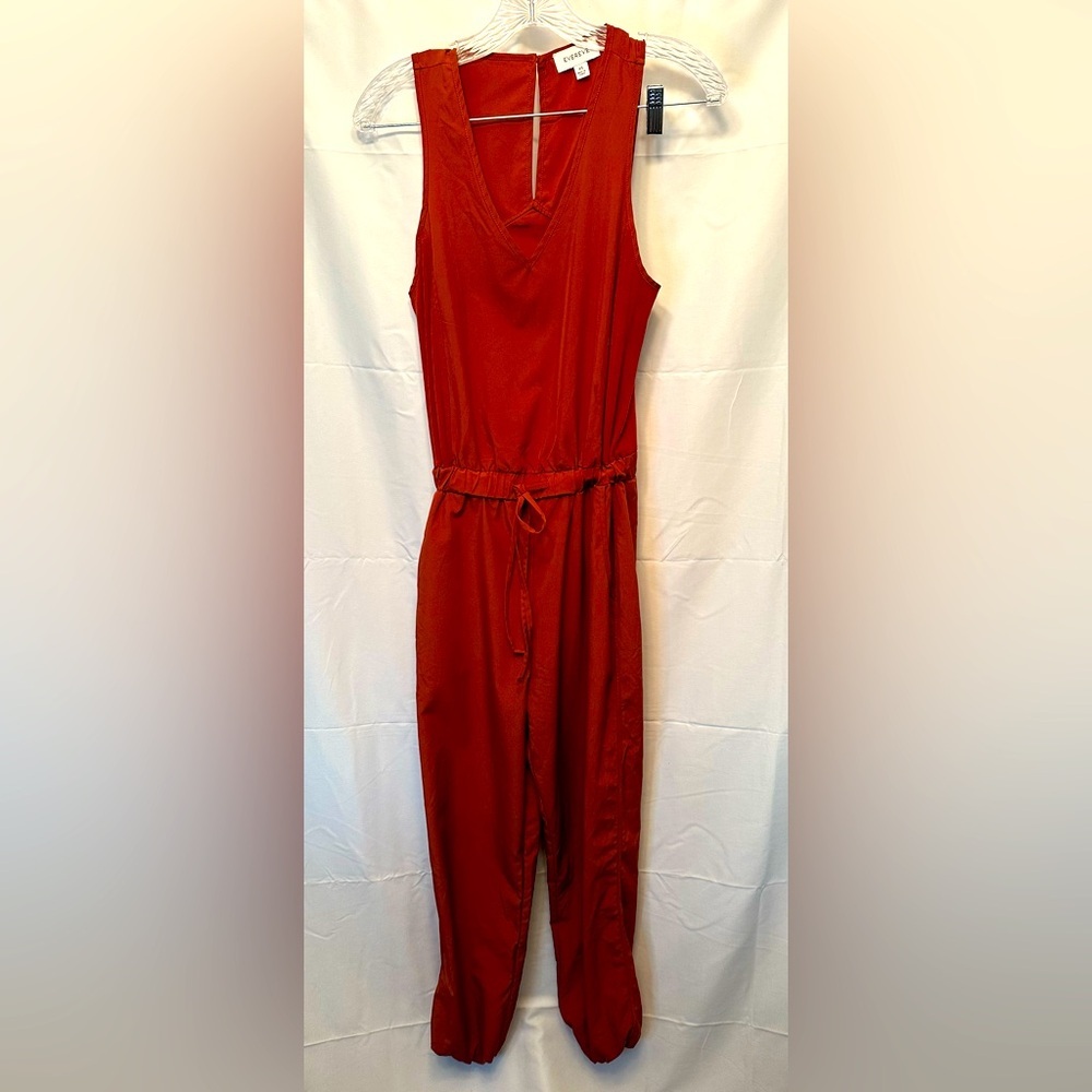 Evereve Women’s Everett Scout Sleeveless Jumpsuit Rust Orange‎ Size XS